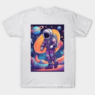 Colourful Astronaut Space Walking T-Shirt